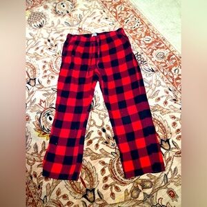 Old Navy, black and red flannel sleep pajamas with top tie size XL